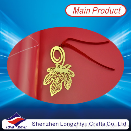 Promotional Gift Clip Leaf Metal Gold Bookmark (LZY-201300004)